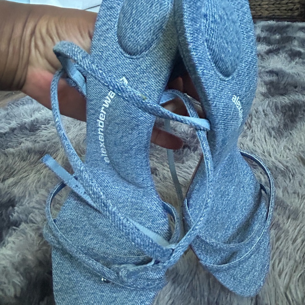 Alexander Wang Blue Denim Strappy Heels